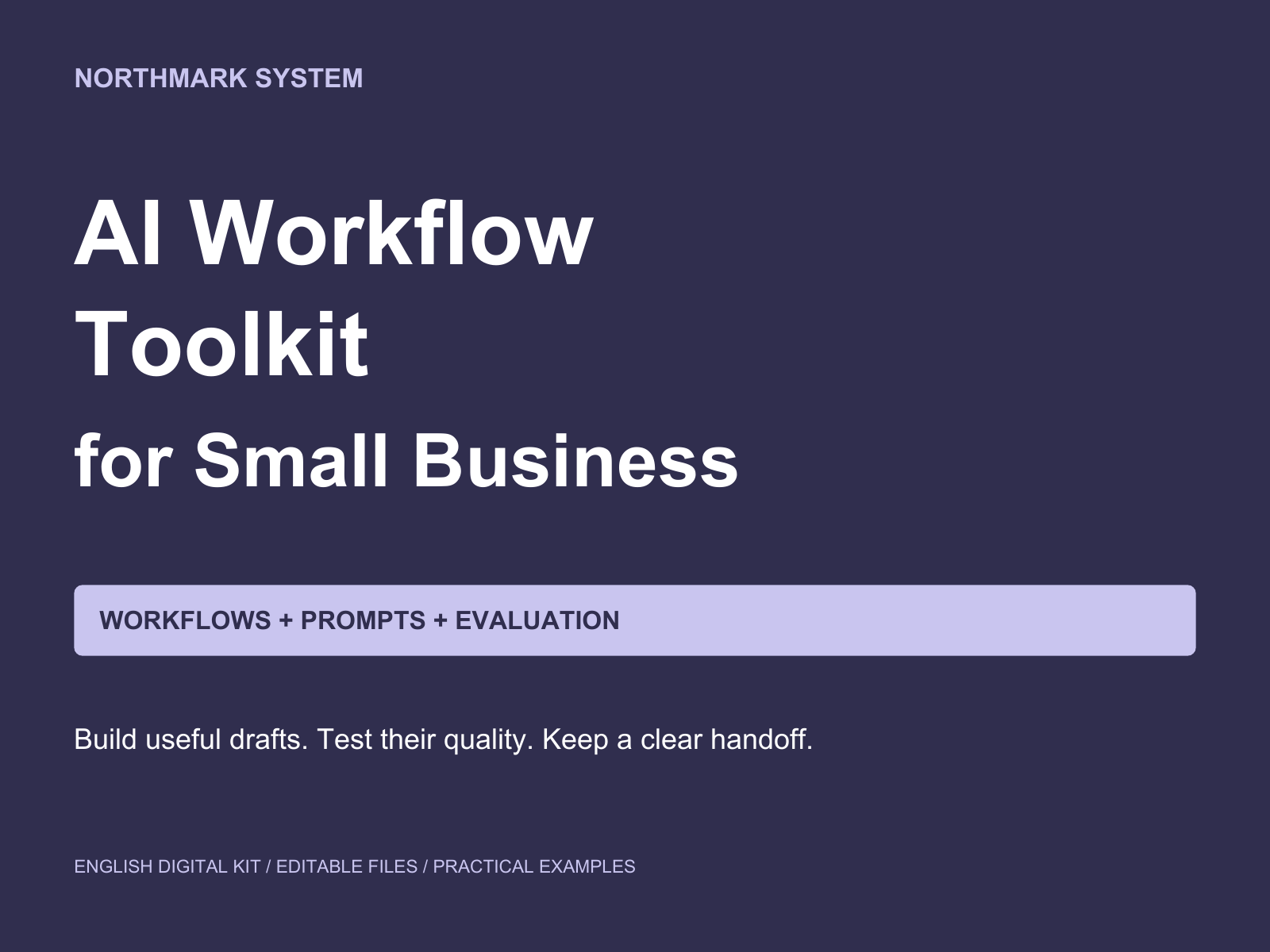 Cover of the AI Workflow Toolkit for Small Business