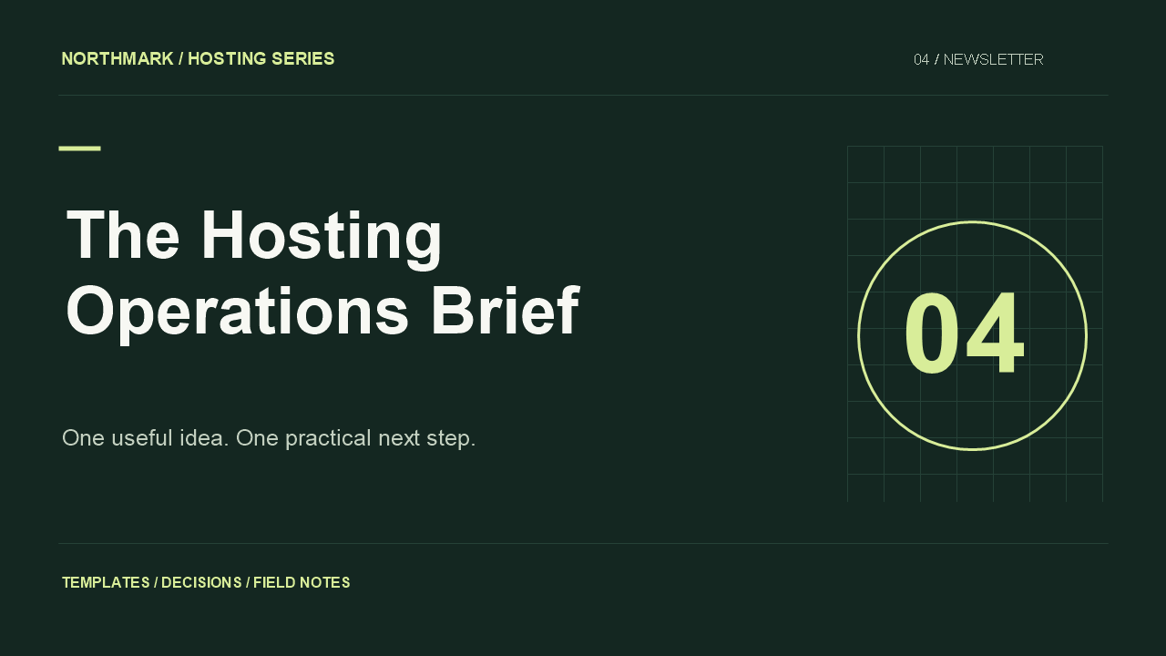 The Hosting Operations Brief cover